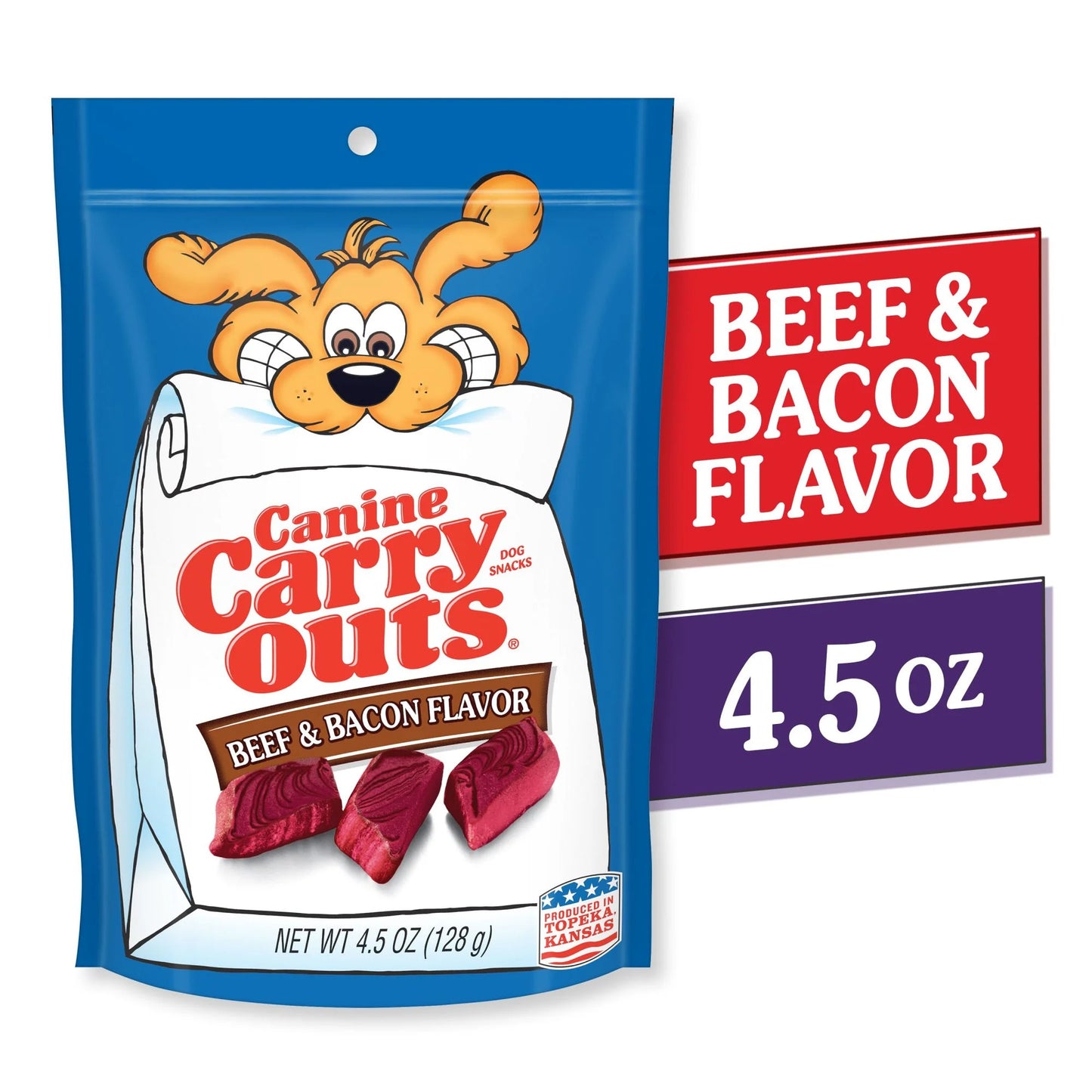 Beef & Bacon Flavor Dog Treats, 4.5Oz Bag