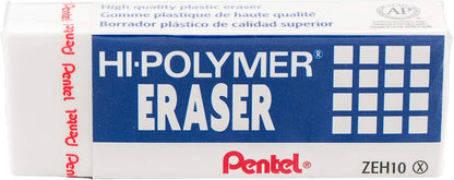 Hi-Polymer Block Eraser, Large, White, Pack of 10 Erasers
