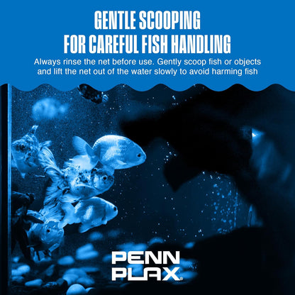 Quick-Net Aquarium Fish Net - Fine Mesh, Vinyl-Covered Braided Handle - Small Aquarium Cleaning Tool for Gentle Fish Handling - Use in Freshwater & Saltwater Tanks